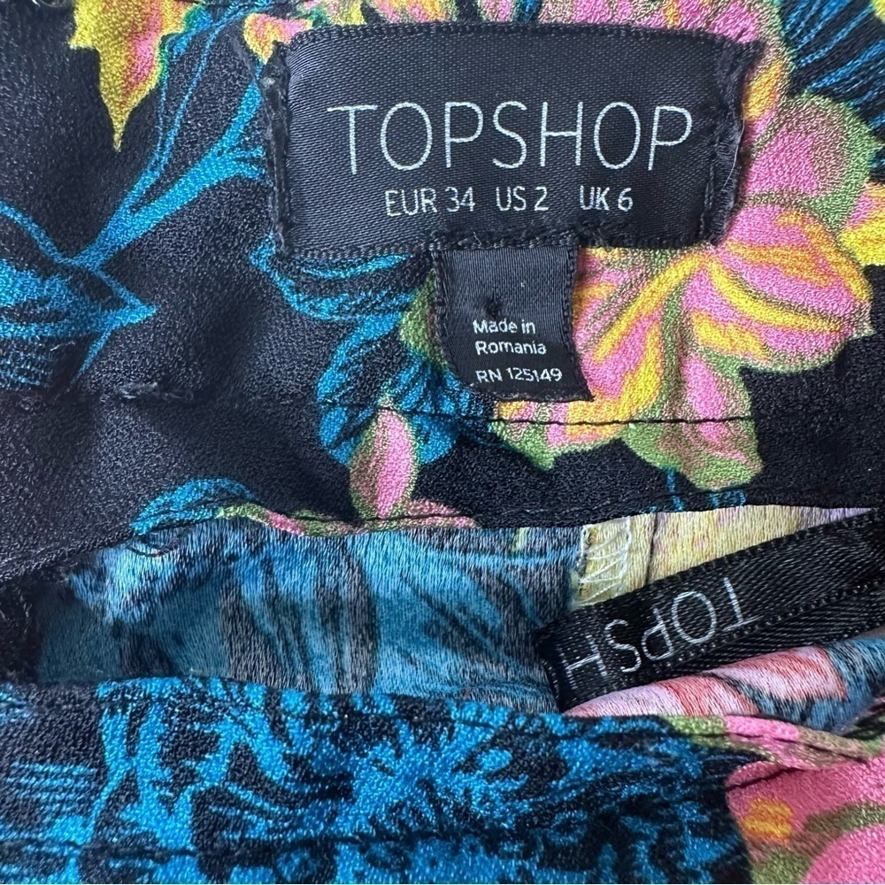 Topshop Floral Boho Bell Bottom Pants. Size 2 - Picture 10 of 10